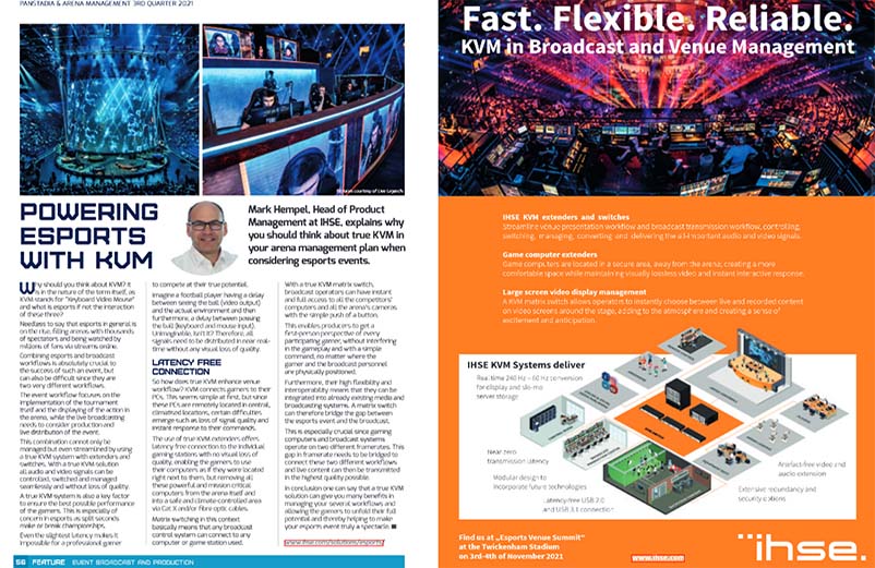 Press release IHSE Powering Esports with KVM systems Panstadia Management