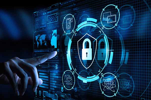 A hand points to the lock visualization on a computer monitor with various settings and displays of IHSE products for command centers, situation rooms, satellite monitoring and more.