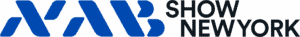 Official NAB Show New York logo in blue and black, representing the broadcast, media, and technology industry event.